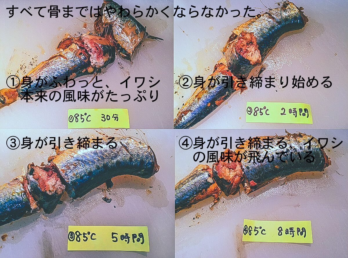 85 骨まで柔らかくなる いわし 比較実験 低温調理レシピ Boniq公式簡単おいしい低温調理レシピ