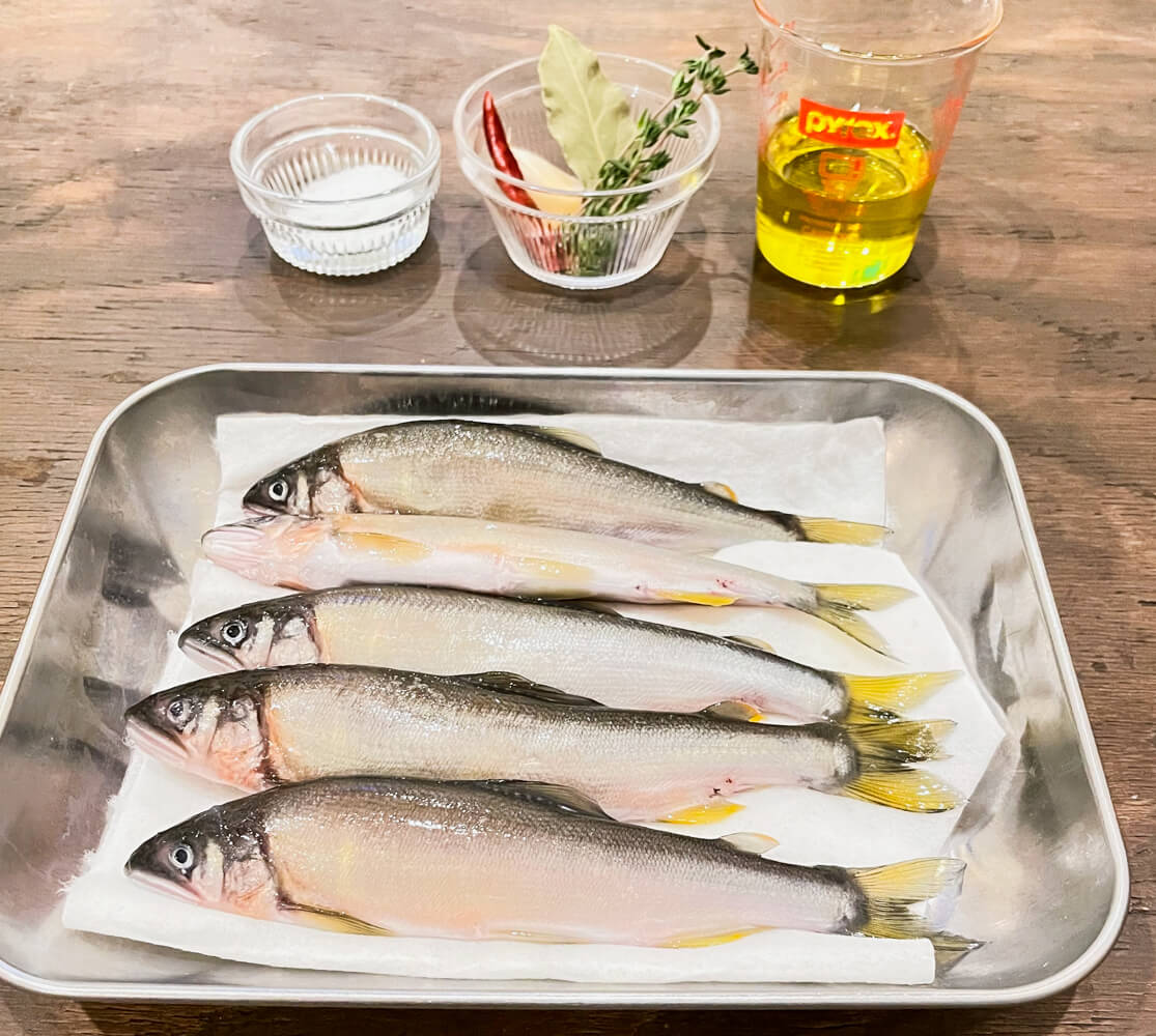 鮎 の コンフィ